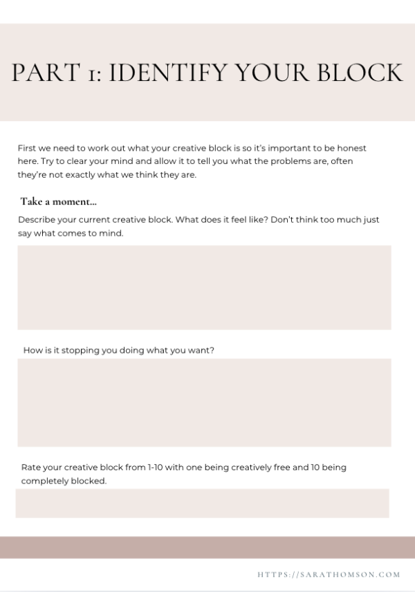 Your Creative Blockbuster Worksheet] - Sara Thomson