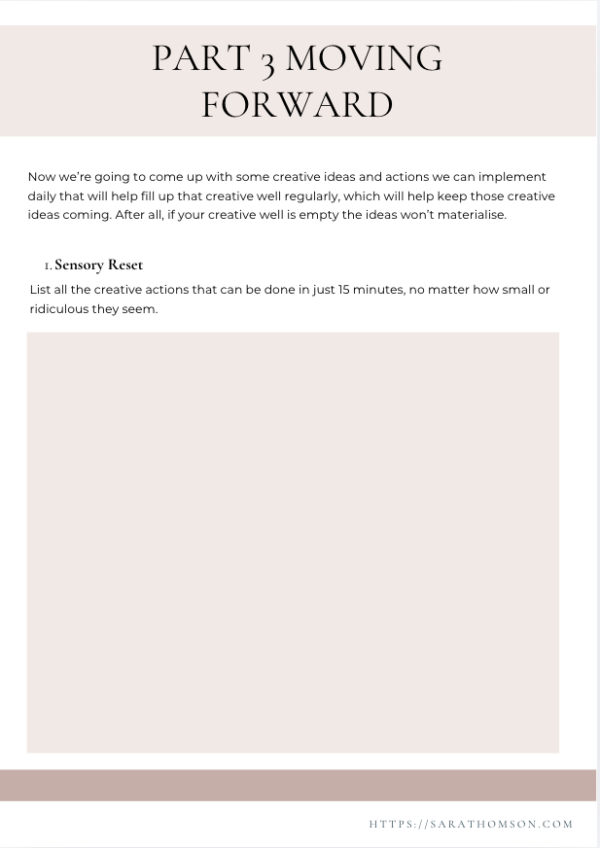 Your Creative Blockbuster Worksheet] - Sara Thomson
